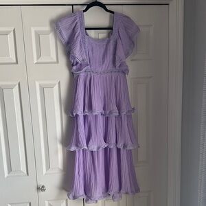 Lavender Ruffled Tiered Dress